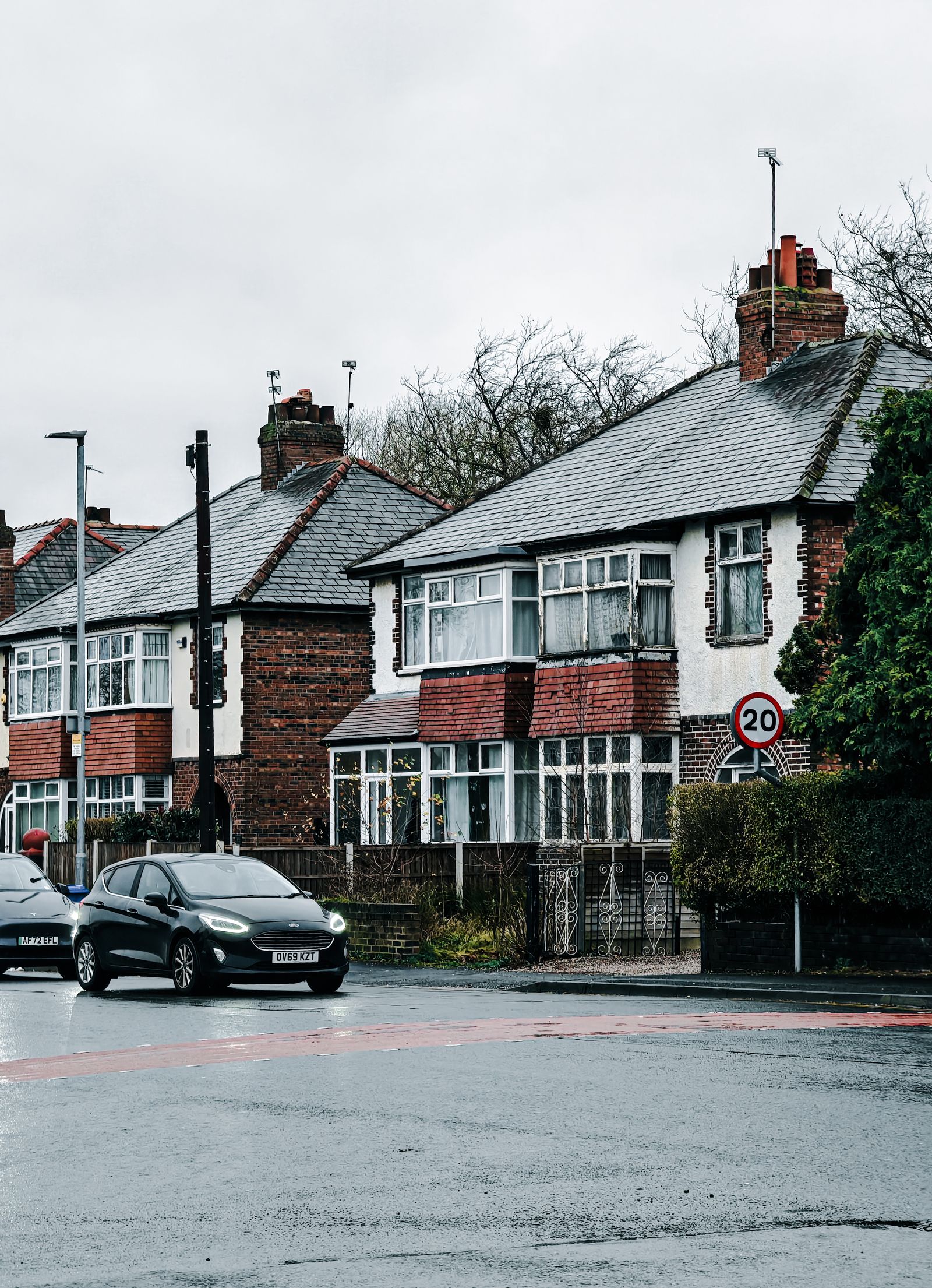 Highland street of well-maintained slate-roofed homes